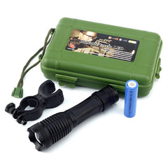 Lanterna tactica led cree 10w 4 moduri iluminare zoom raza 800 m acumulator