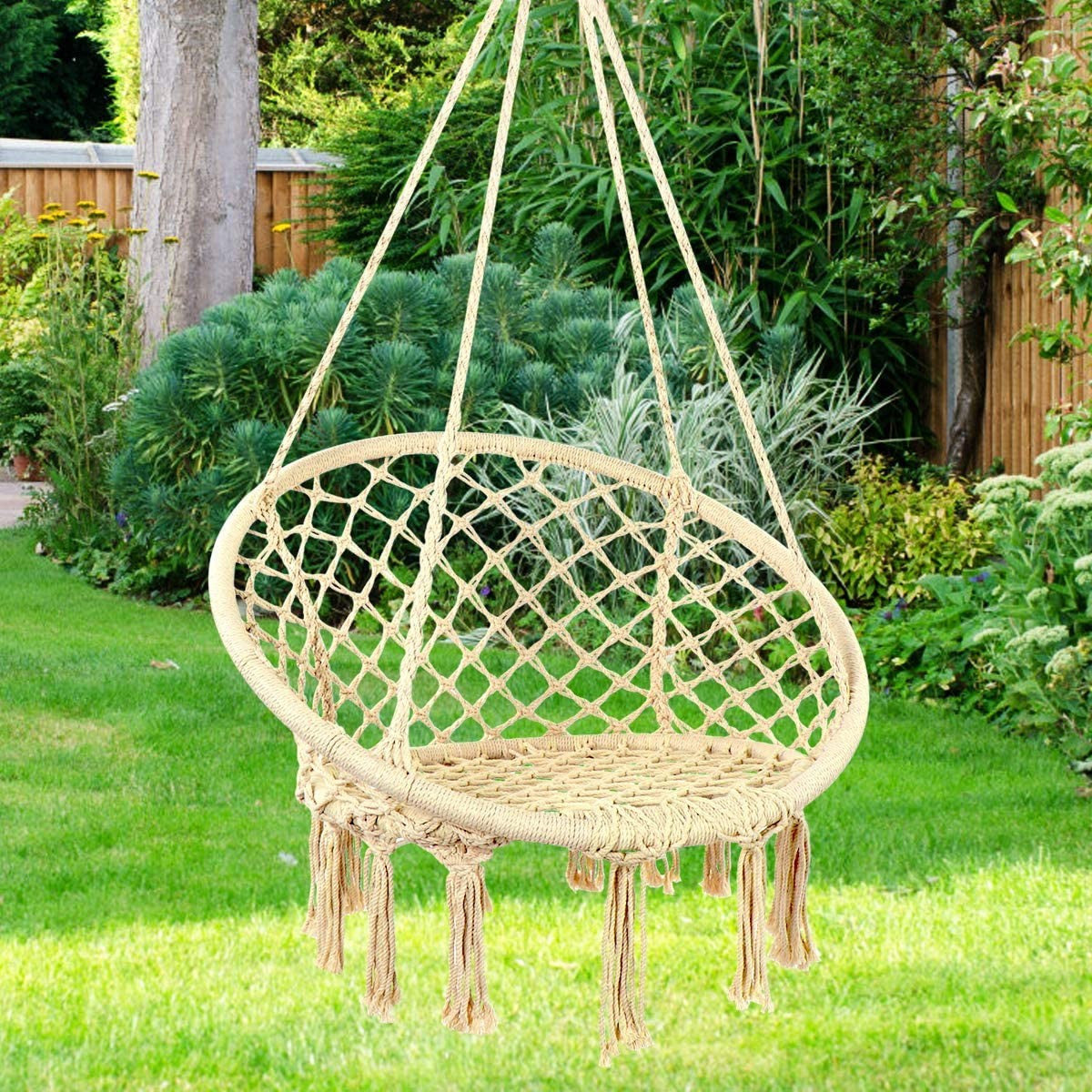 Leagan suspendat 53x150 cm hamac scaun cu spatar tip cuib maxim 150 kg