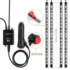 Lumina Led interior Auto senzor sunet 4 benzi autoadezive 12 v cu telecomanda