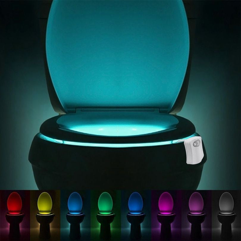 Lumina led pentru toaleta 8 culori senzor miscare rezistenta la apa