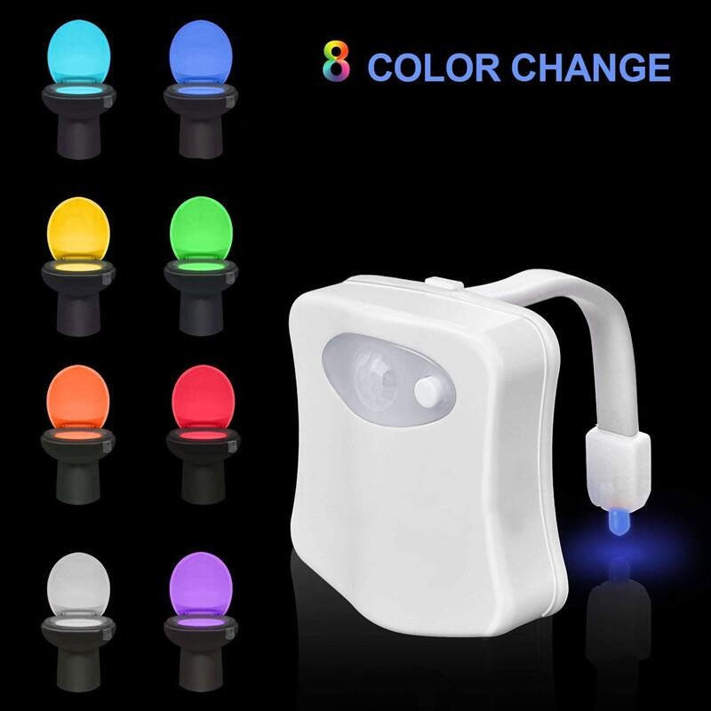 Lumina led pentru toaleta 8 culori senzor miscare rezistenta la apa
