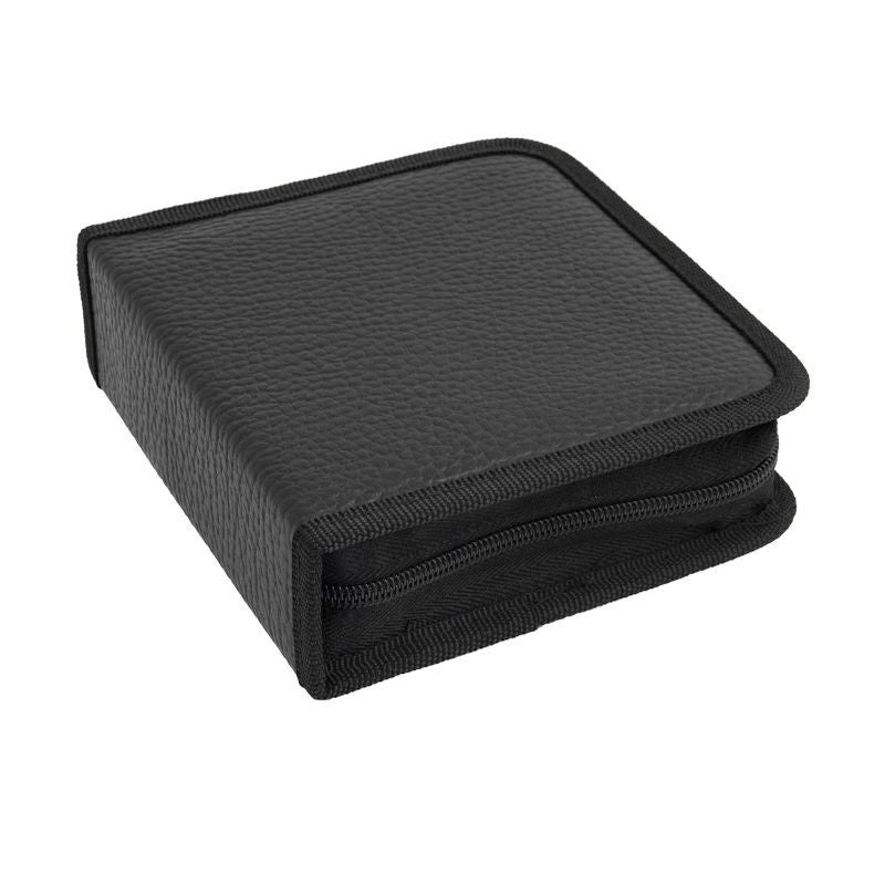 Mapa pentru 40 CD/DVD/Blu-ray din Piele Ecologica cu fermoar Negru