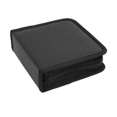 Mapa pentru 40 CD/DVD/Blu-ray din Piele Ecologica cu fermoar Negru