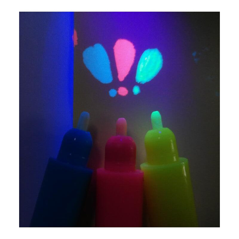 Marker invizibil  3 in 1 Rosu Verde si Albastru cu lanterna UV