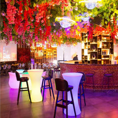 Masa cocktail iluminata led rgb 16 culori interschimbabile control telecomanda 112x58 cm