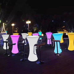 Masa cocktail iluminata led rgb 16 culori interschimbabile control telecomanda 112x58 cm