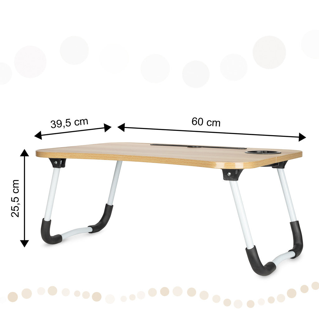 Masa pentru Laptop plianta din MDF  60x395 cm cu suport pahar si Telefon