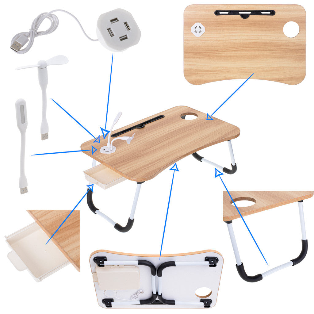 Masa pliabila pentru Laptop  cu ventilator lampa si USB