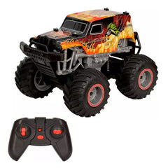 Masina cu telecomanda tip off-road cascadorii rotire verticala 360 grade imprimeu flacari