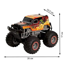 Masina cu telecomanda tip off-road cascadorii rotire verticala 360 grade imprimeu flacari