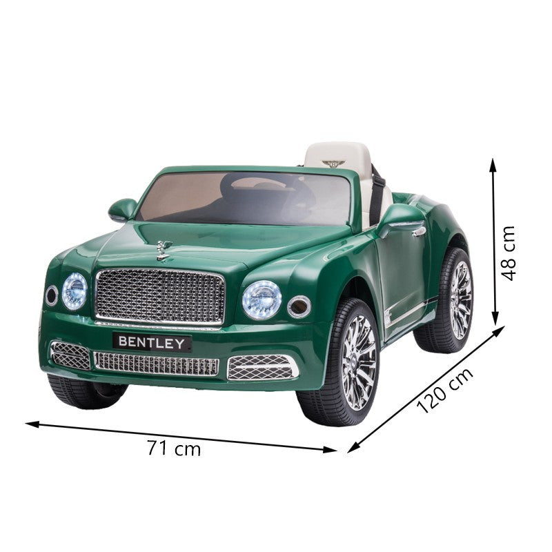 Masina electrica de jucarie bentley mulsanne 2-35w mp3 ma-im 30 kg telecomanda roti eva verde