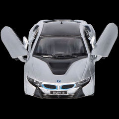 Masinuta die cast BMW i8 scara 1 la 36 12.5 cm gri