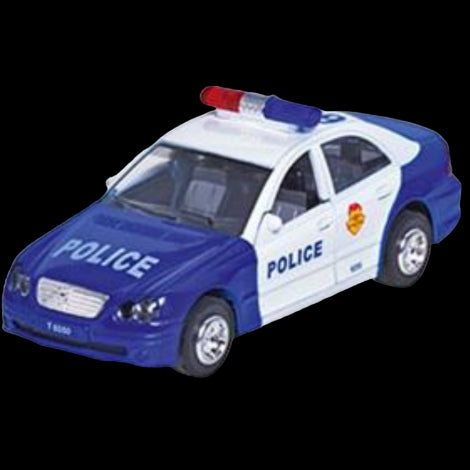 Masinuta die cast cu sunete si lumini 15 cm politie albastra
