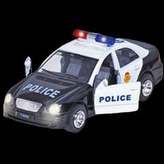 Masinuta Die Cast Cu Sunete Si Lumini 15 Cm Politie Neagra