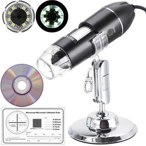 Microscop digital portabil 1600- USB Foto-Video 8 Led-uri Zoom digital 5x