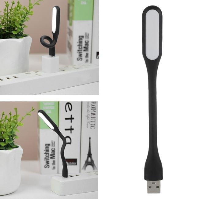 Mini lampa led flexibila 1.2w alimentare usb portabila neagra 16 cm