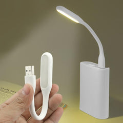 Mini lampa led portabila 1.2w brat flexibil alimentare usb alba 16 cm
