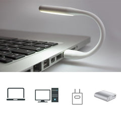 Mini lampa led portabila 1.2w brat flexibil alimentare usb alba 16 cm
