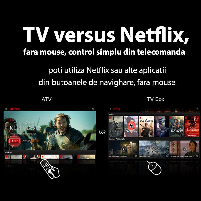 Mini pc im box android tv mira cast 4k ultra hd quad-core 2.0 ghz telecomanda