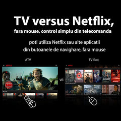 Mini pc im box android tv mira cast 4k ultra hd quad-core 2.0 ghz telecomanda