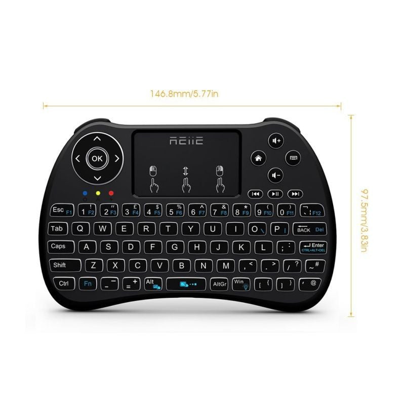 Mini tastatura iluminata wireless cu touchpad reiie h9