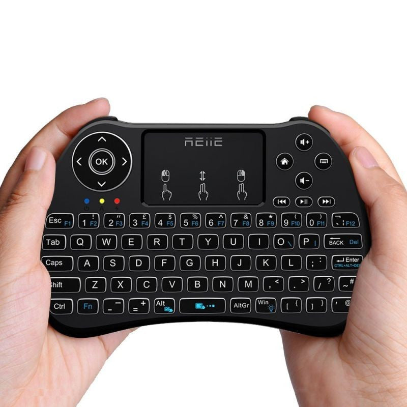 Mini tastatura iluminata wireless cu touchpad reiie h9