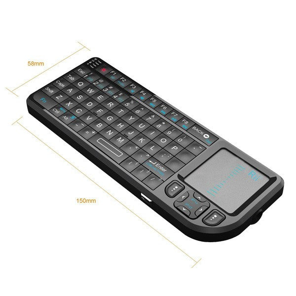 Mini tastatura Rii V3 iluminata cu Touchpad si Laserpoint Wireless pentru prezentari