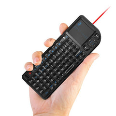 Mini tastatura Rii V3 iluminata cu Touchpad si Laserpoint Wireless pentru prezentari