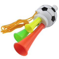 Mini vuvuzela cu 3 trompete tricolora 13 cm