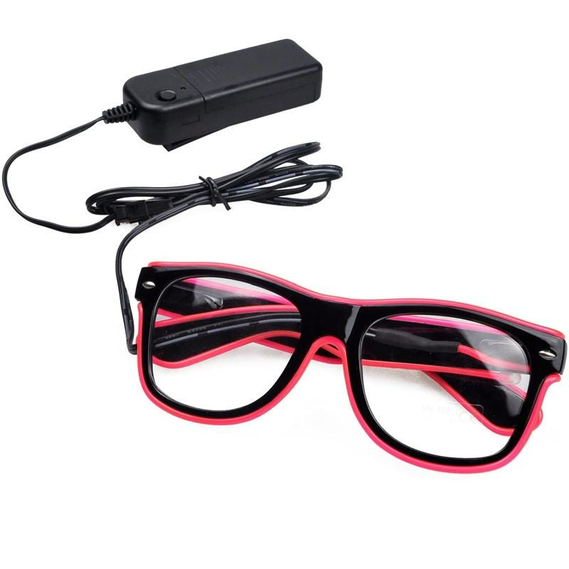Ochelari party luminosi fir el wire cu 3 moduri de iluminare culoare roz