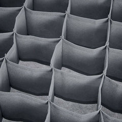 Organizator pliabil pentru sertar 24 compartimente 32.5 x 32.5 cm textil gri