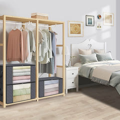 Organizator textil imbracaminte 90 litri incarcare maxima 30 kg fermoar fereastra transparenta 60x43x35 cm