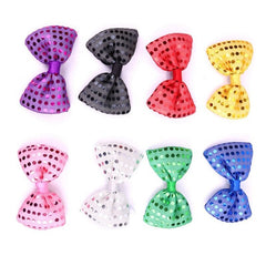 Papion cu led rgb aplicatii paiete material te-til unise- 11.5-6.5 cm culoare roz