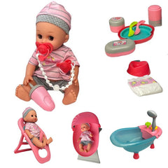 Papusa interactiva cu accesorii incluse si sunete si lumini 35 cm