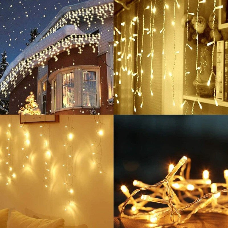 Perdea de lumini 200 Led-uri tip Sloi de Gheata cu lumina statica lungime 5 m