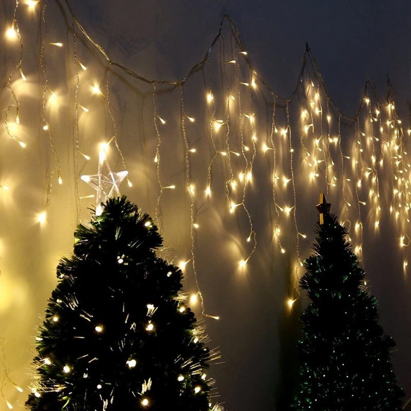 Perdea de lumini 200 Led-uri tip Sloi de Gheata cu lumina statica lungime 5 m