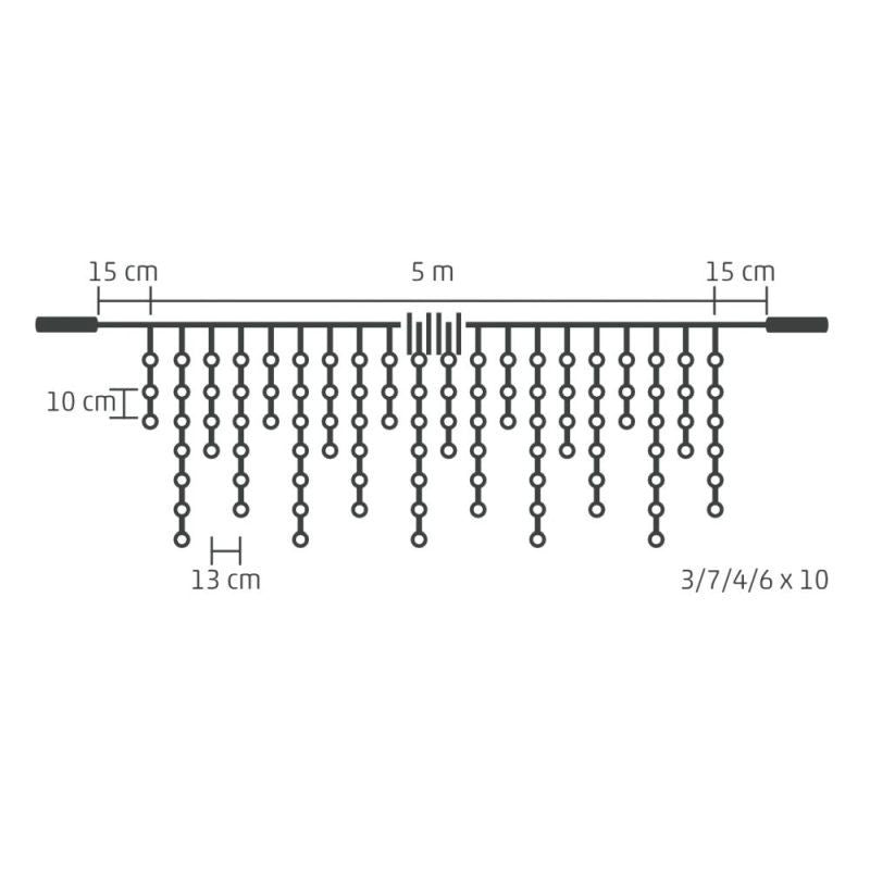 Perdea luminoasa Decorativa 200 led lungime 5 m lumina alb cald