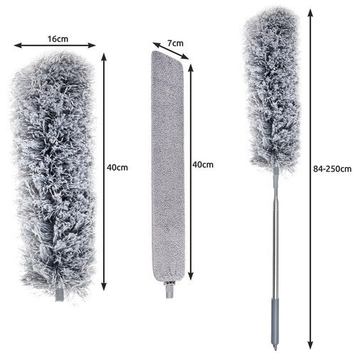 Perie telescopica pentru praf cu doua accesorii Ruhhy