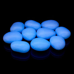 Pietre decorative Fosforescente diametru 4 cm lumineaza Glow albastru 10 bucati