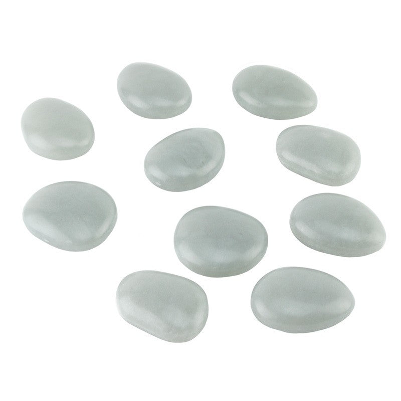 Pietricele fosforescente lumineaza glow aqua diametru 4 cm 10 bucati