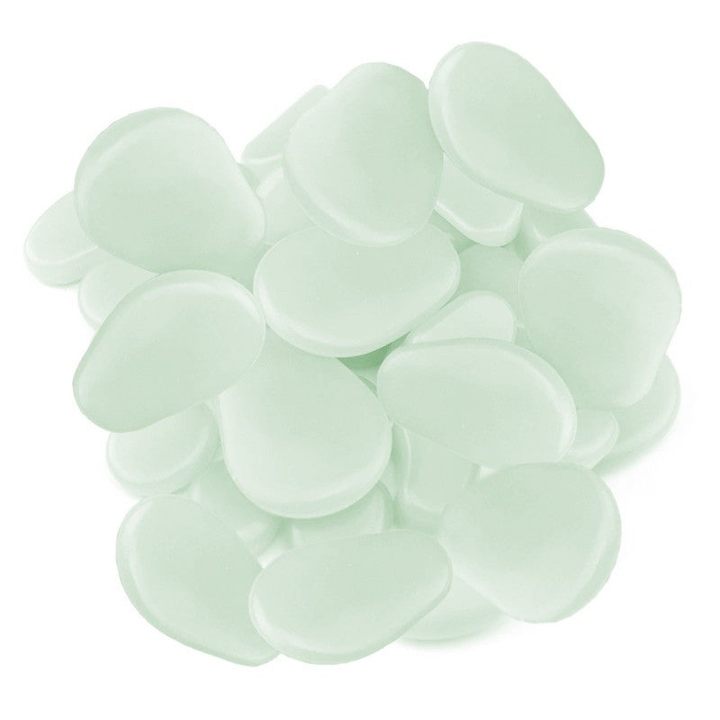 Pietricele fosforescente translucide care lumineaza verde decorative 3-5 cm cantitate 100 gr