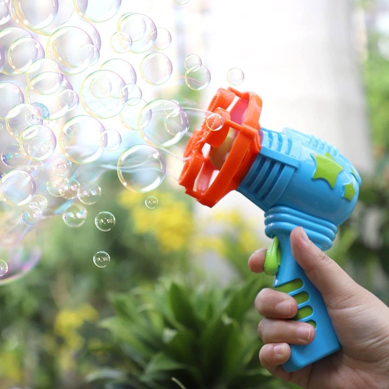 Pistol baloane sapun jucarie automata 4 orificii design ergonomic varsta 3 ani