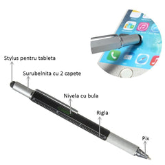 Pix multifunctional 6 in 1 rigla 2 surubelnite touchscreen nivela cu bula