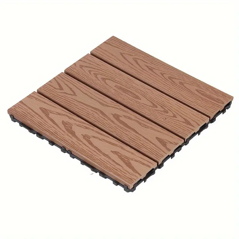 Placa wpc deck terasa 30x30 cm grosime 2.2 cm amenajari exterioare sistem interconectare culoare tec aspect lemn