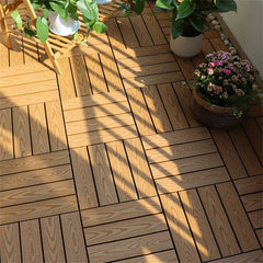 Placa wpc deck terasa 30x30 cm grosime 2.2 cm amenajari exterioare sistem interconectare culoare tec aspect lemn