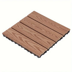 Placa wpc deck terasa 30x30 cm grosime 2.2 cm amenajari exterioare sistem interconectare culoare tec aspect lemn