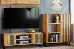 Focus loft dulap RTV 155 cm - decor stejar lamele artizanale