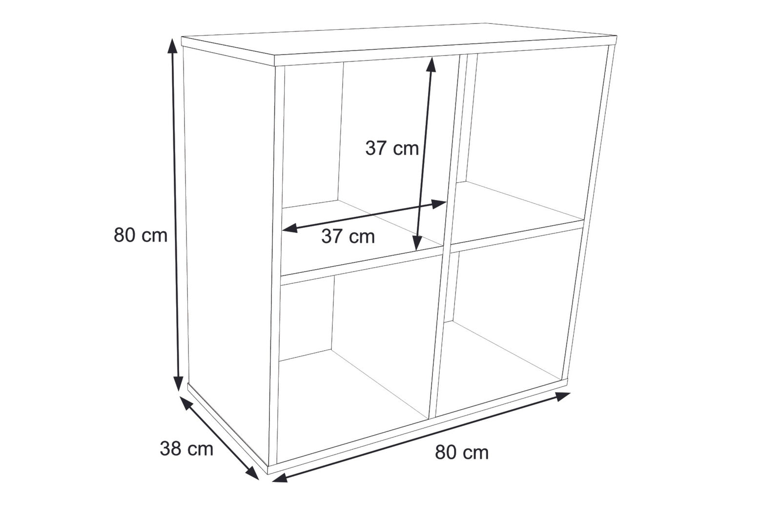 Biblioteca Loni 2x2 alb