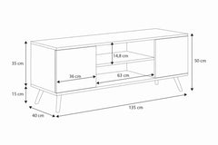 Dulap Focus RTV 135 cm stejar auriu Craft - alb