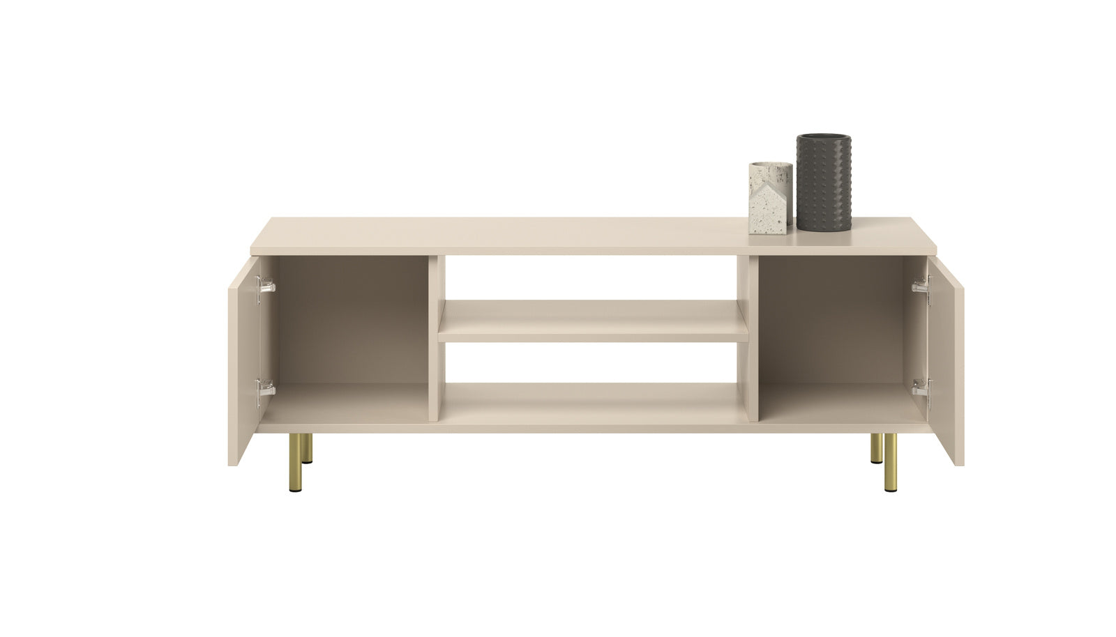 Dulap RTV din casmir Focus 135 cm - picioare aurii